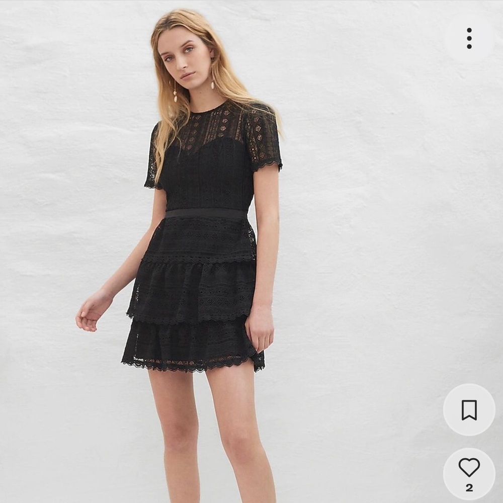 Lace Tiered Dress EXPRESS NWT $128 goth ballet core